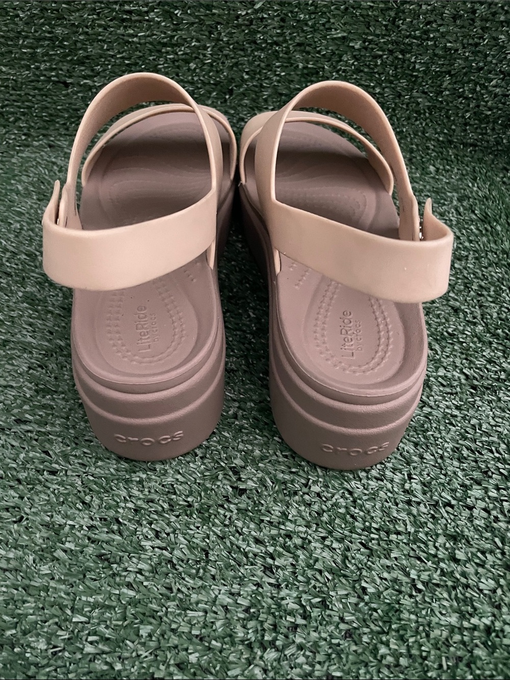 CROCS Women's Beige Platform Sandals - Picture 3 of 10